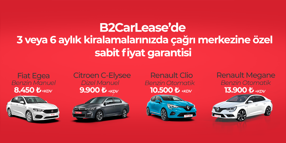 B2CarLease'de Şimdi Sabit Fiyat Garantisiyle Uzun Dönem Kiralam Fırsatı!